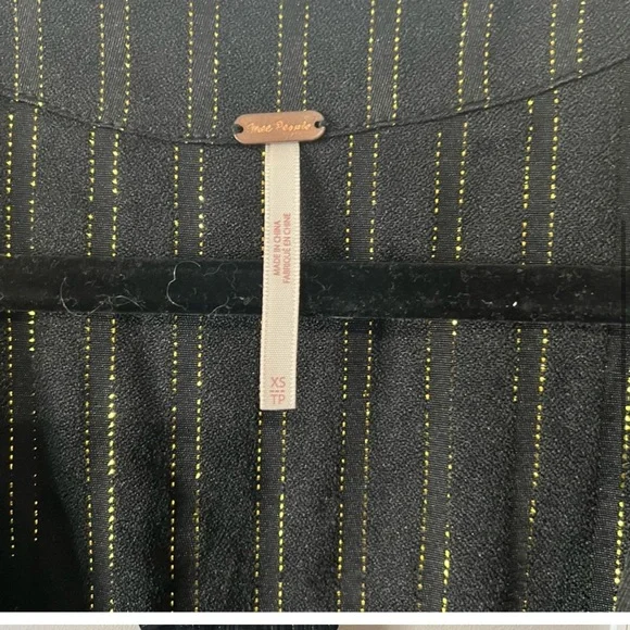 Free People Black Lurex Gold Pinstripe Jumpsuit - Picture 14 of 15